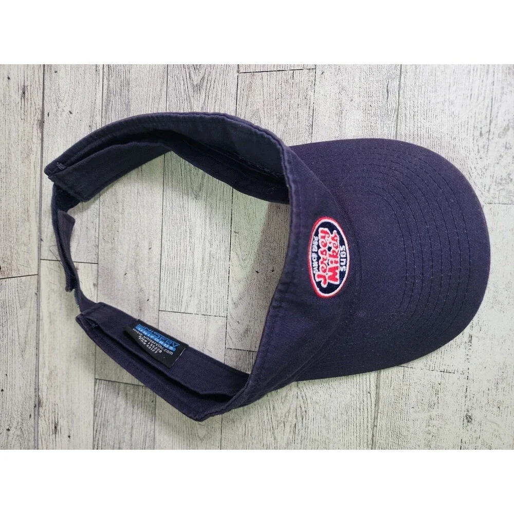 Jersey Mike's Subs Navy Blue Uniserv Employee Adjustable Sun Visor Cap Hat